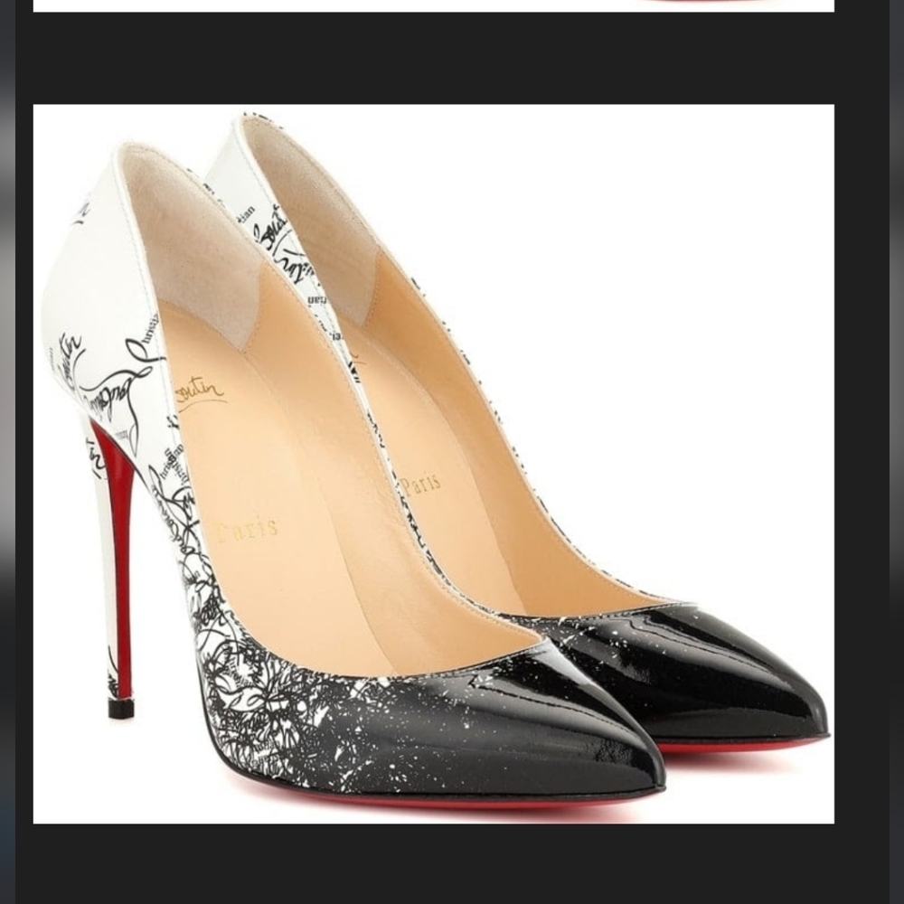 Christian LouboutinBlack/White Graffiti So Kate 120 Patent Degraloubi Lo…